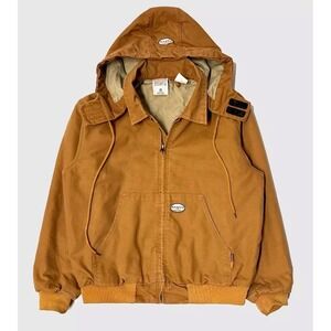 NEW Rasco FR Mens Size XL Brown Duck Flame Resistant Hooded Jacket Heavyweight